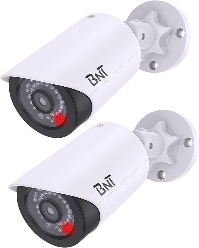 Two cameras are shown side by side with one red light.