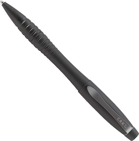 A black pen with a white tip.