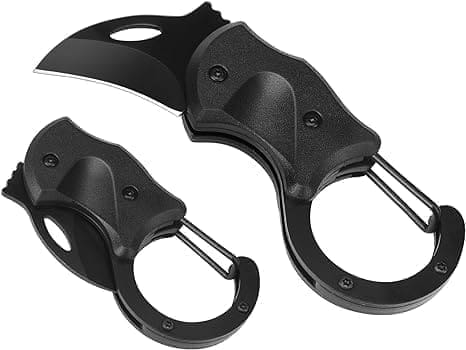 A pair of black plastic handles with one handle missing.