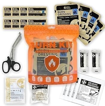 A kit with scissors, bandaids and other items.