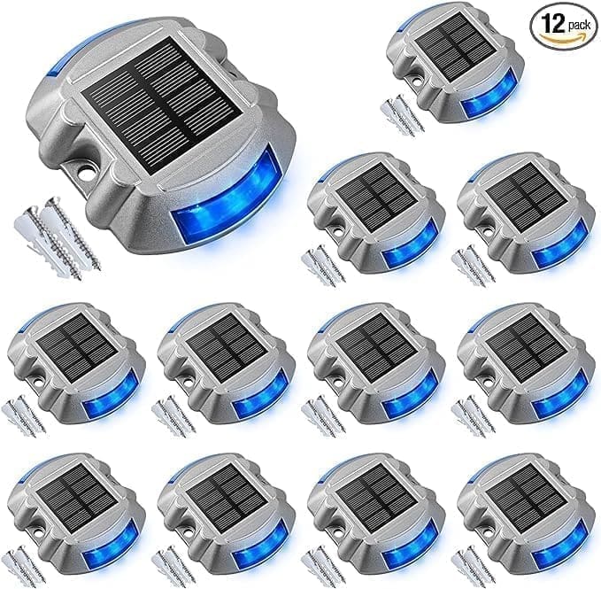 A set of 1 2 solar powered driveway lights