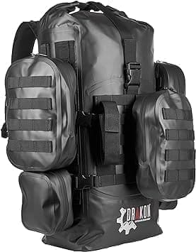 A backpack with many pockets and straps on it.